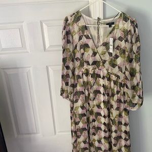 J crew multi colored midi dress